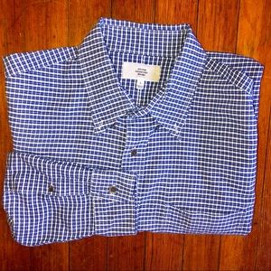 Jack Spade Large Button Up Blue Dress Plaid Shirt